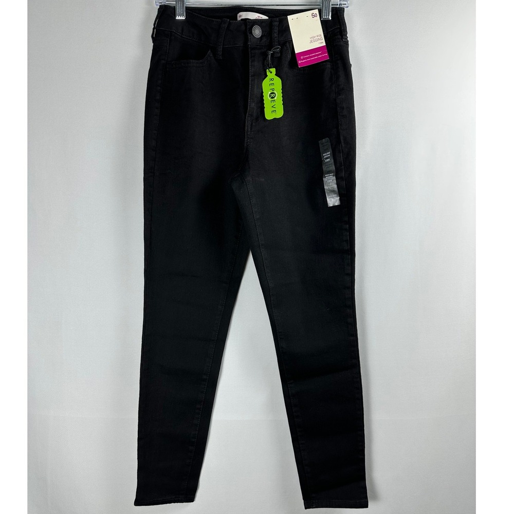 SO High Rise Jegging Women Size 7/28W Black Recycled REPREVE Sustainable Casual